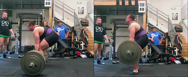 Look at the back, knee, and hip angles of the bar in each position. Near lockout, every single one improves.