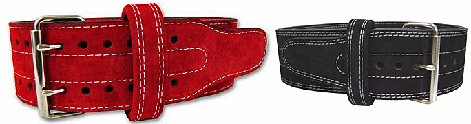 Double pronged (left) and singled pronged (right) belts.