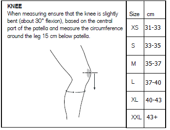Rehband Knee Sleeve Sizing Chart